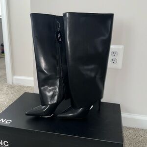 INC Wide Calf Foldover Boots